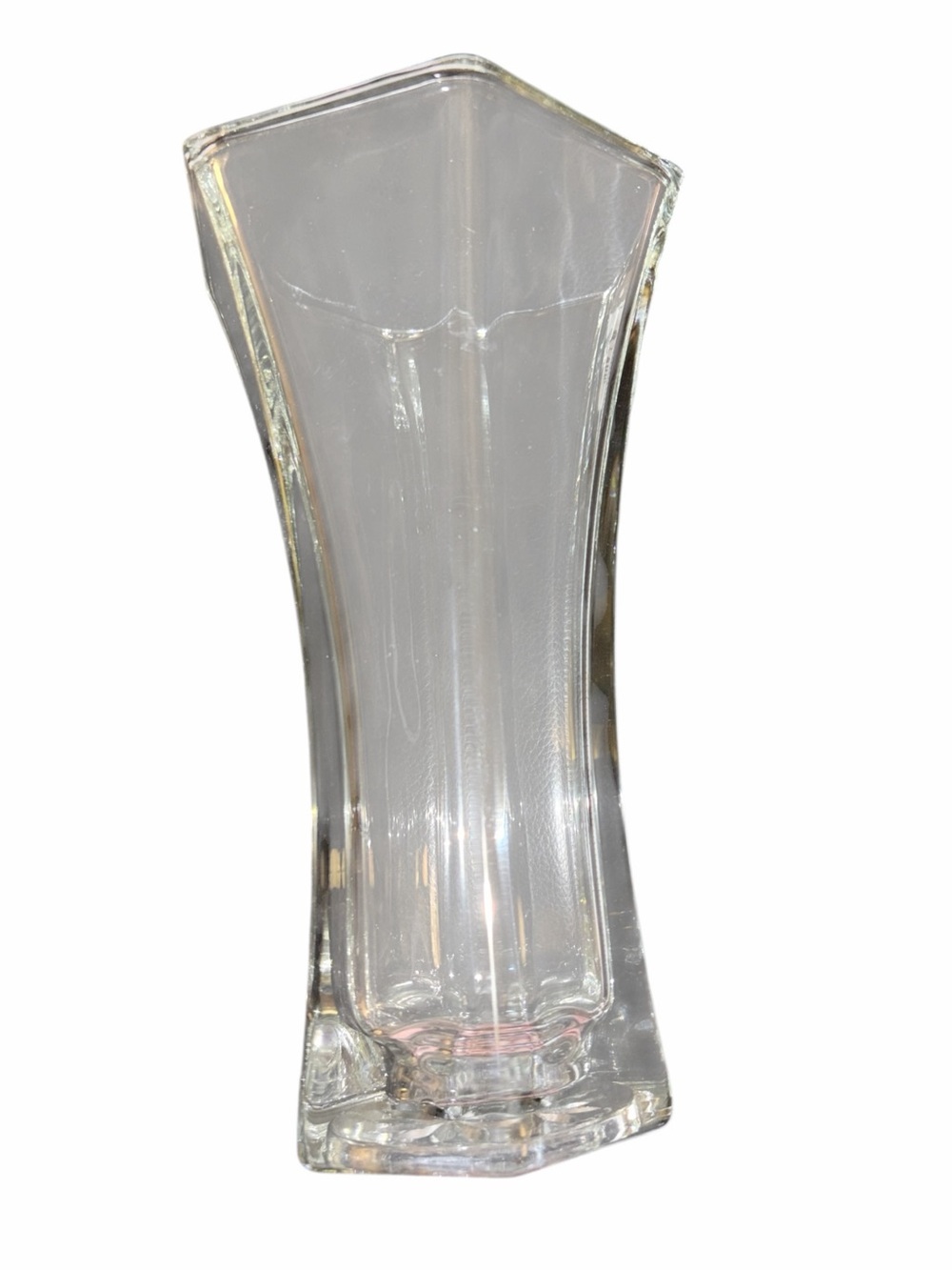 Vintage Hoosier Glass 24% Full Lead Crystal No 4040 Hexagonal 9" Vase Large